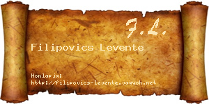Filipovics Levente névjegykártya